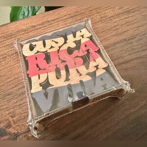 NWT Costa Rica “Pura Vida” Coaster Set w/ Holder – Tropical Souvenir Décor